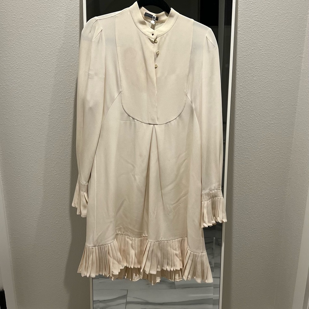 Alexander McQueen Cream Long Sleeve Dress
